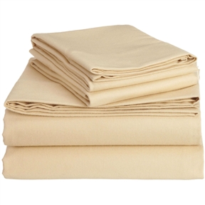 Queen size 100-Percent Cotton Velvet Sheet Set in Chamois Color