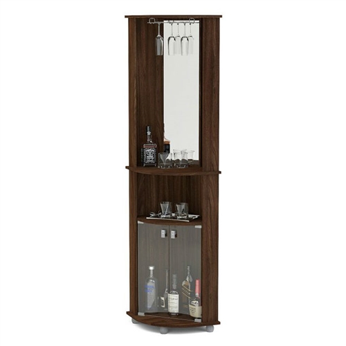 Sturdy Modern Espresso Corner Classic Home Bar