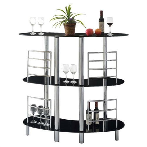 Sturdy Modern Home Bar with Glass Top