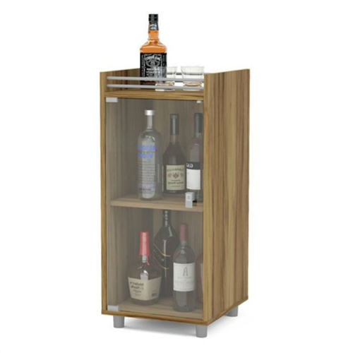 Sturdy Espresso 2 Shelf Classic Mini Home Bar