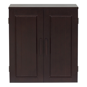 Dark Birch Wood Finish Bathroom Wall Cabinet