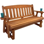 Made In USA 4ft Handmade Amish Heavy Duty Porch Glider Cedar