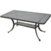 Solid Cast Aluminum 21 x 42 inch Outdoor Patio Dining Cocktail Table in Charcoal