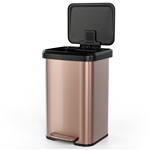 13-Gallon Copper Gold Stainless Steel Step Trash Can with Soft Close Lid