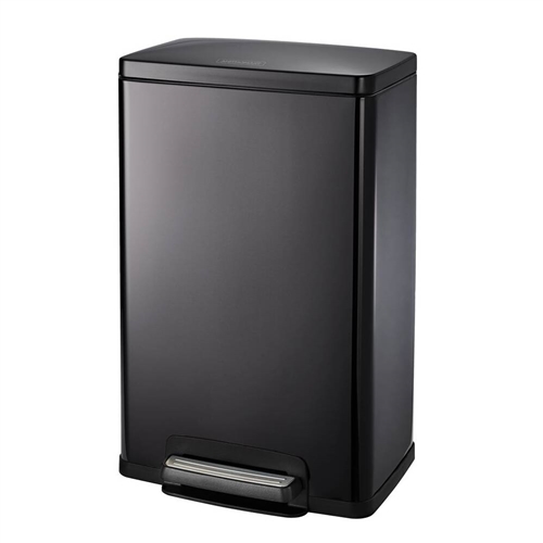 Stainless Steel 13-Gallon Kitchen Trash Can with Step Lid Charcoal Black Grey