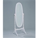 Oval Cheval Floor Mirror in White Finish