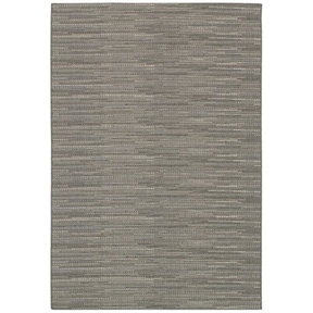 5'3 x 7'6 Neutral Grey Flat Woven Area Rug Indoor Outdoor