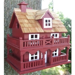 Red Wood Birdhouse - Made of Kiln Dried Hardwood