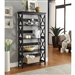 Glossy Black 5-Shelf Bookcase