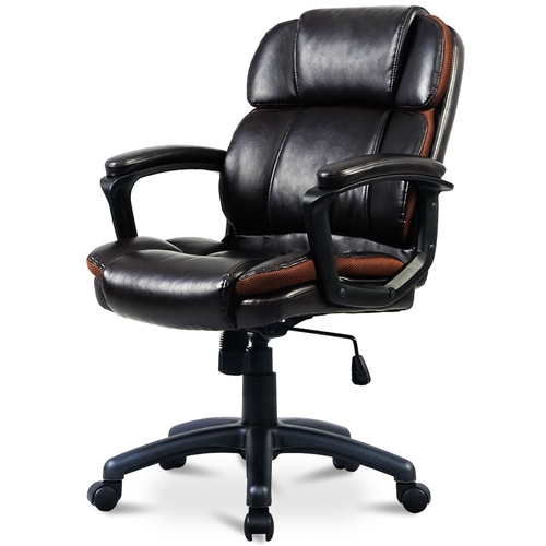 Dark Brown Ergonomic Mid-Back Office Chair