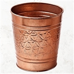 Bathroom Bedroom Metal Trash Can Waste Basket in Copper Finish