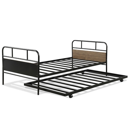 Farmhouse Twin Platform Daybed Guest with Trundle Frame Set