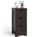 Modern Farmhouse 3-Drawer Bathroom Linen Floor Cabinet in Dark Brown Wood Finish