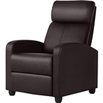 Dark BrownHigh-Density Faux Leather Push Back Recliner Chair