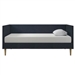 Twin Mid-Century Modern Dark Blue Linen Upholstered Daybed