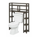 Solid Wood Over the Toilet Bathroom Storage Unit in Dark Brown Finish