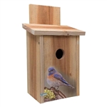 Cedar Birdhouse for Blue Birds with Easy Open Front Panel