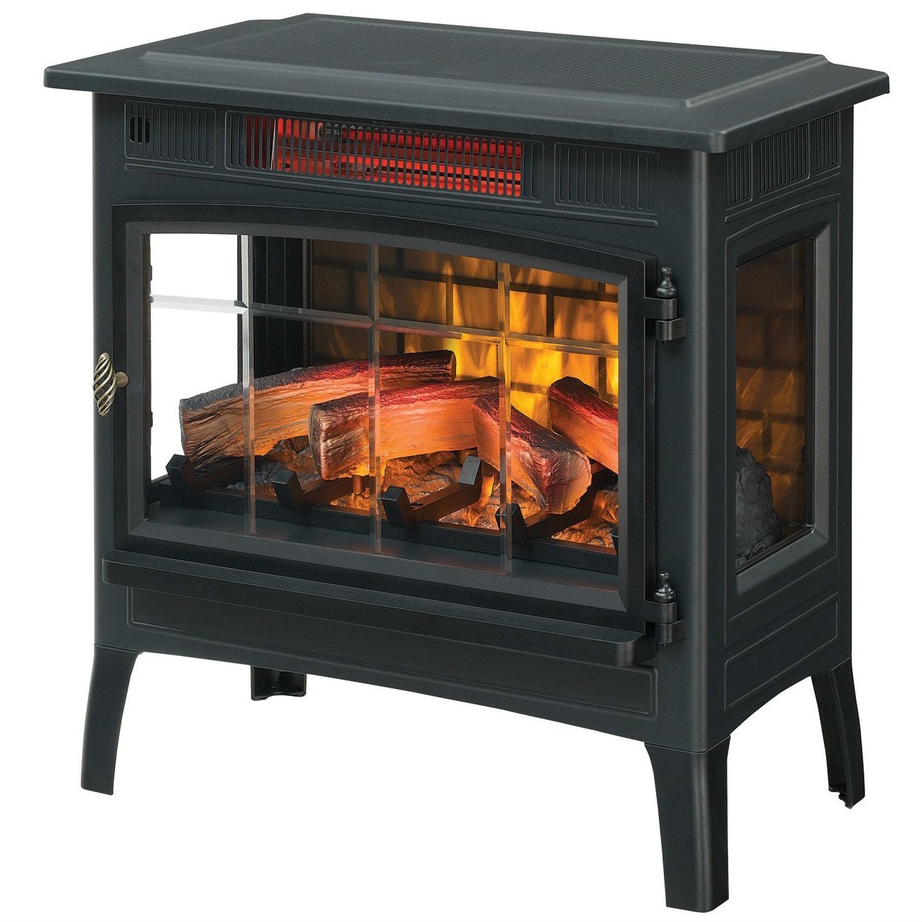Black Infrared Quartz Electric Fireplace Stove Heater | FastFurnishings.com