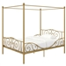 Full size Heavy Duty Metal Canopy Bed Frame in Gold Finish