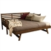 Solid Wood Daybed Frame with Twin Pop-Up Trundle Bed in Walnut Finish