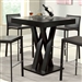 Modern 40-inch High Square Dining Table in Dark Cappuccino Finish