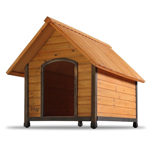 Solid Wood Outdoor A-Frame Dog House Weather-Resistant - Small Dogs up to 25 lbs