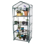 Durable 4-Tier Plant Stand Greenhouse with Zippered PVC Cover