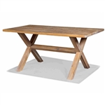 Farmhouse Solid Pine Wood Distressed Driftwood Dining Table