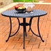 Round 42-inch Cast Aluminum Outdoor Dining Table in Charcoal Black