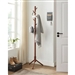 Sturdy Solid Wood Coat Rack in White Finish with 8 Hooks