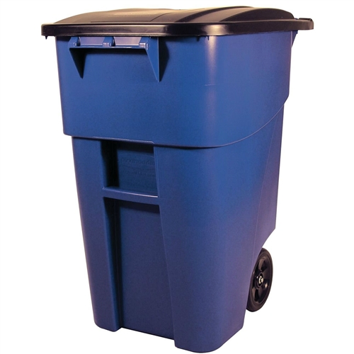 50 Gallon Blue Commercial Heavy-Duty Rollout Waste/Utility Container