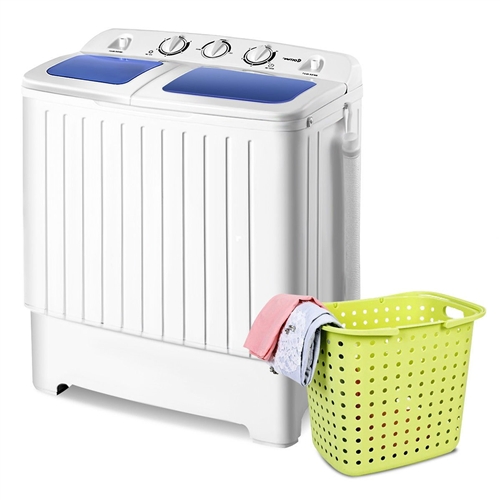 Small 11 lbs Compact Twin Tub Washing Machine Washer Spinner