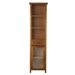 Oak Finish Bathroom Linen Tower Storage Cabinet with Shelves