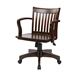 Espresso Wood Bankers Chair with Wooden Arms and Seat