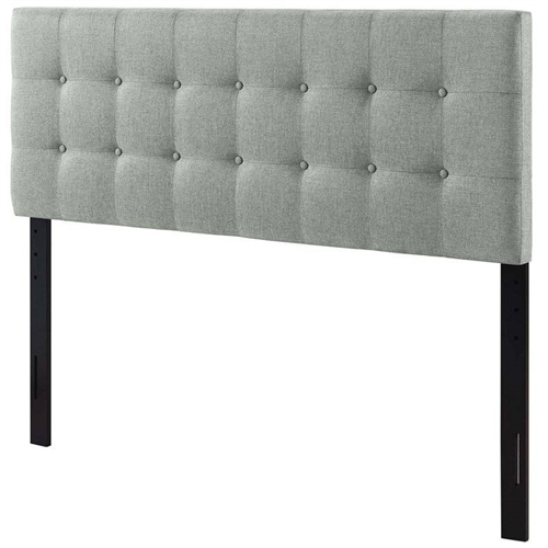 Full size Grey Fabric Button-Tufted Upholstered Headboard