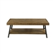 Modern Industrial Style Solid Wood Coffee Table with Steel Legs