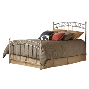 Queen size Gentle Arch Metal Bed with Headboard and Footboard