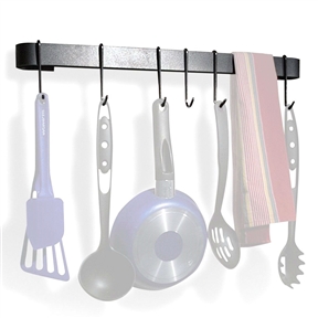 Wall Mounted Kitchen Pot Rack with 8 Hooks and Drywall Anchors