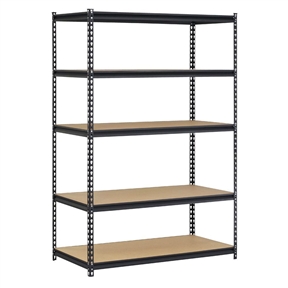 Heavy Duty Black Metal Storage Rack Shelving Unit with 5 Adjustable Shelves