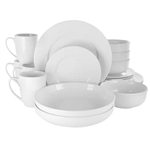 18-Piece White Porcelain Dinnerware Set with Plates Bowls Mugs - Service for 4