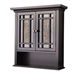 Espresso Bathroom Wall Cabinet with Amber Mosaic Glass Accents