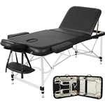 Black Extra Wide Adjustable Portable Massage Tattoo Folding Table