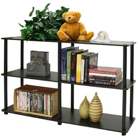 3-Tier Storage Display Shelf/Rack Bookcase in Espresso/Black