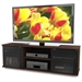 Contemporary Brown TV Stand with Glass Doors - Fits TV's up to 64-inch