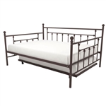 Full size Bronze Metal Daybed with Twin Roll-out Trundle Bed