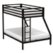 Twin over Full Modern Metal Bunk Bed in Matte Black Finish