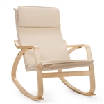 FarmHome Beige/Natural Linen Upholstered Rocking Chair