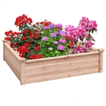 Solid Fir Wood 3.3 ft x 3.3 ft Raised Garden Bed Planter Box