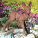 Baby Deer Fawn Brown Metal Outdoor Garden Statue