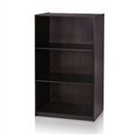 Modern 3-Shelf Bookcase in Espresso Wood Finish